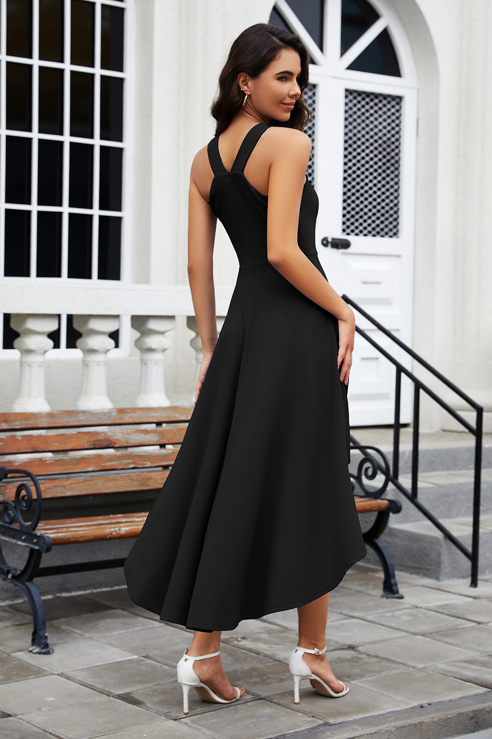 2024 Black Halter High-low Cocktail & Party Dress