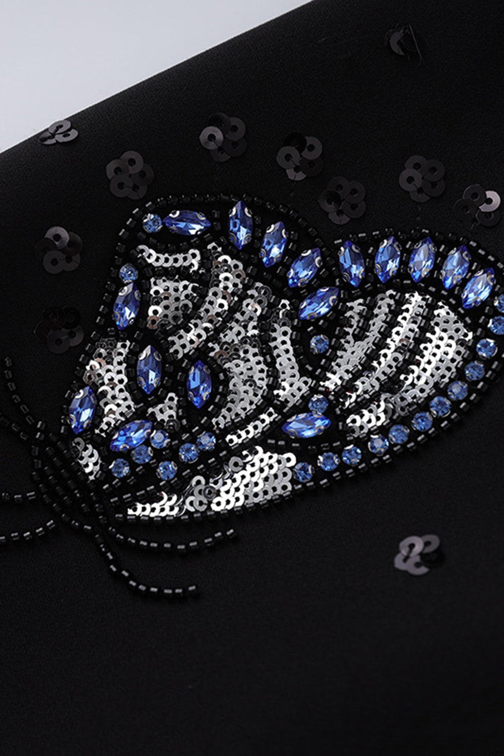 Sparkly Black Sequin Shawl Lapel Women Prom Blazer