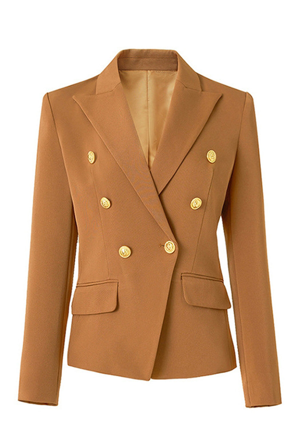 Black Peak Lapel Double Breasted Solid Women Prom Blazer