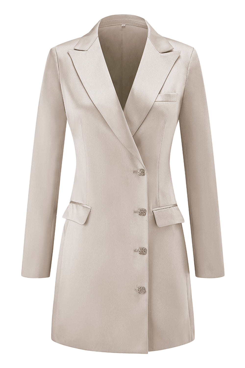 Candy Pink Single Breasted Peak Lapel Women Business Blazer