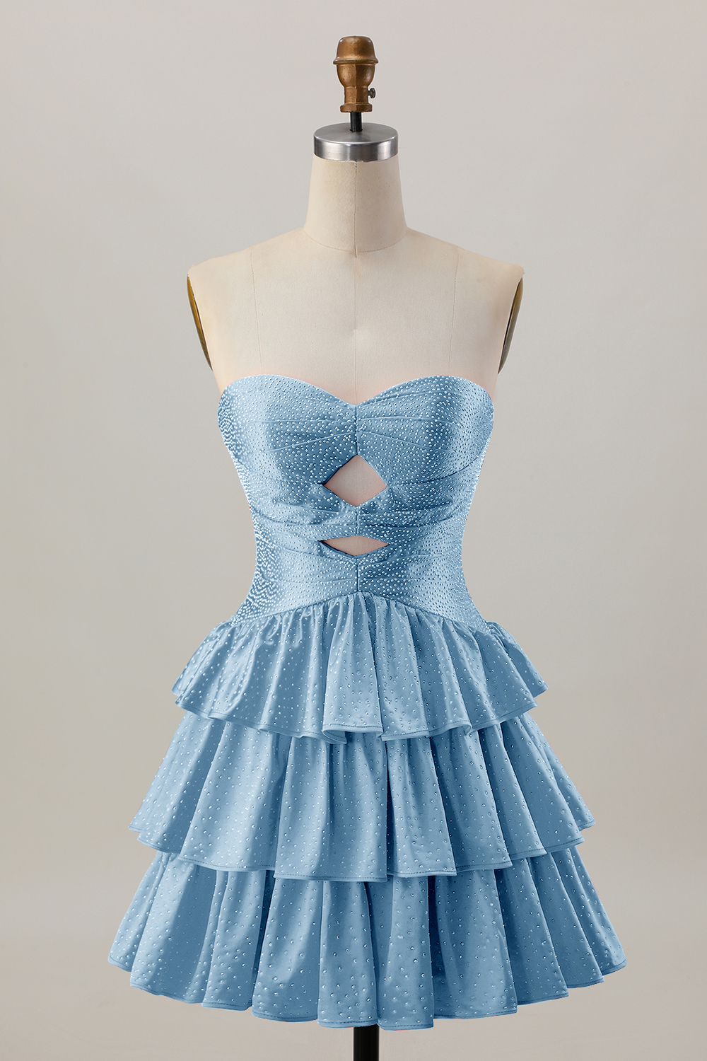 Sparkly Orange Tiered Cut Out A Line Short Homecoming Dress with Beading