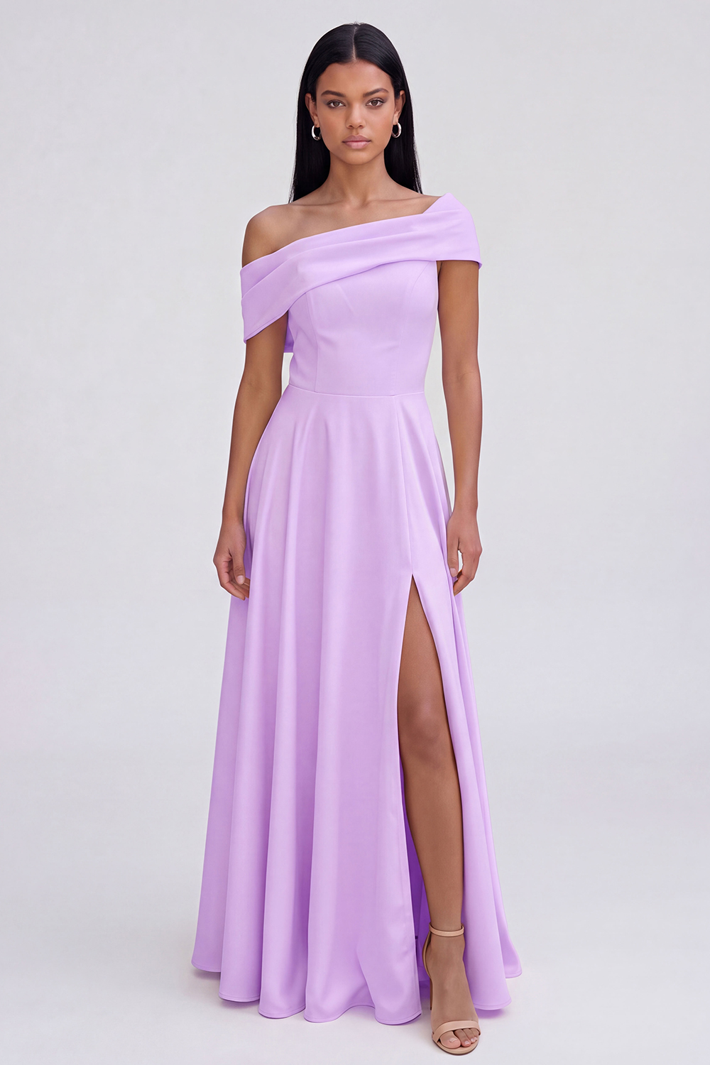 Butter Yellow Off the Shoulder A Line Maxi Beach Wedding Guest Dress with Slit