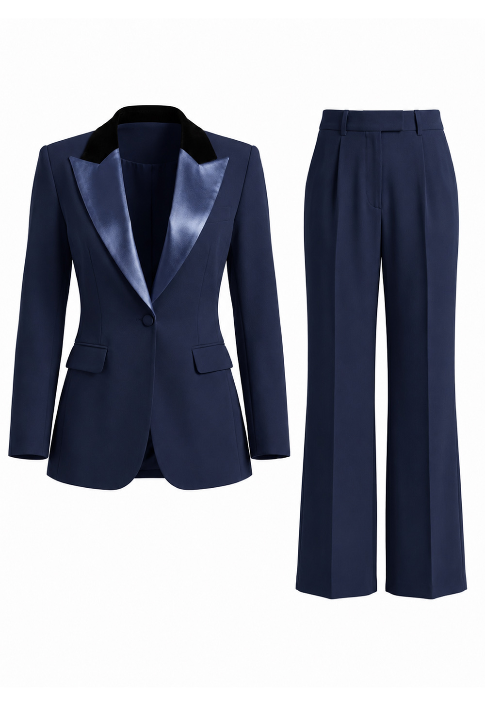 2 Piece Dark Green Slim Fit Peak Lapel Business Suits with Pockets