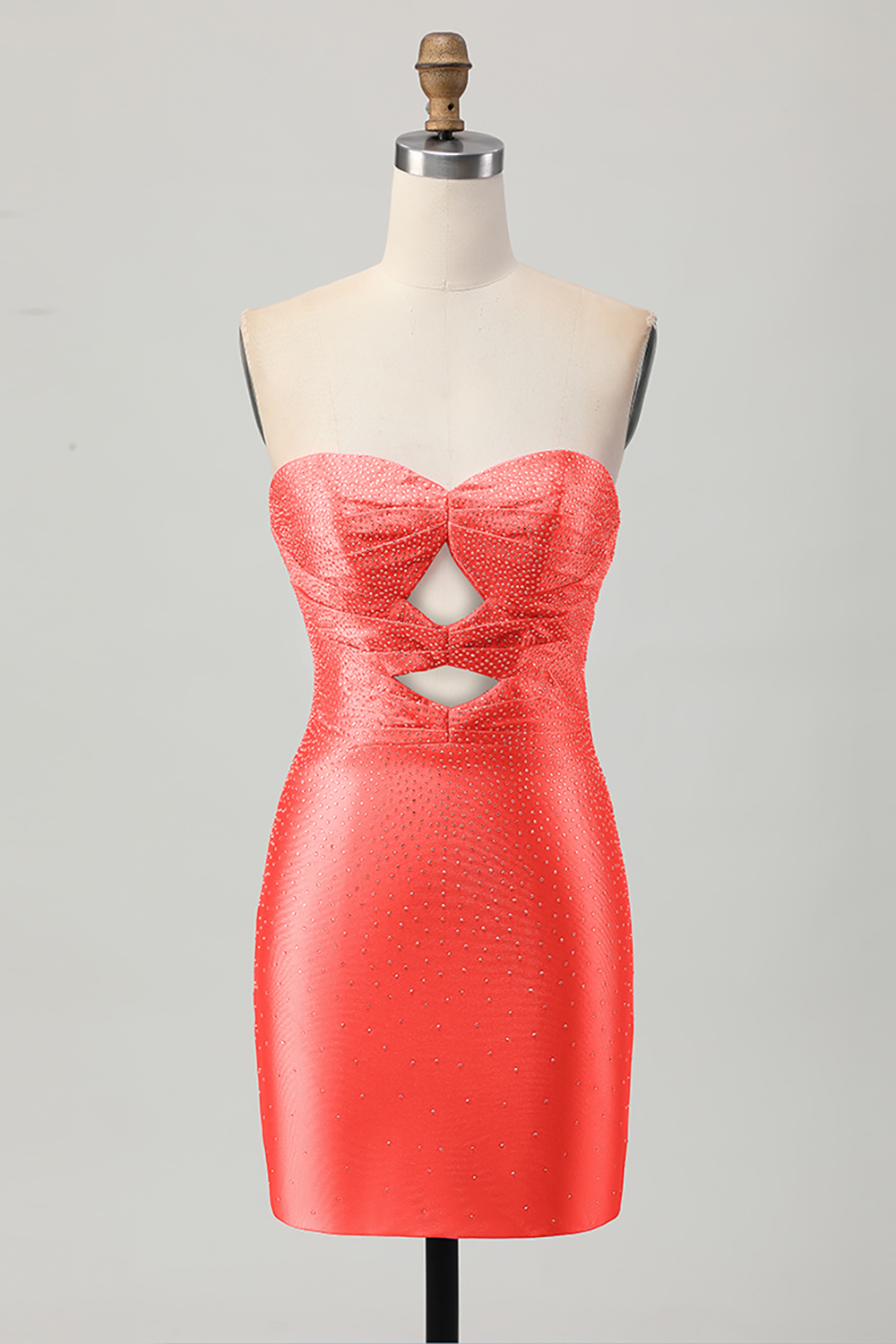 Sparkly Fuchsia Beaded Sweetheart Short Tight Homecoming Dress