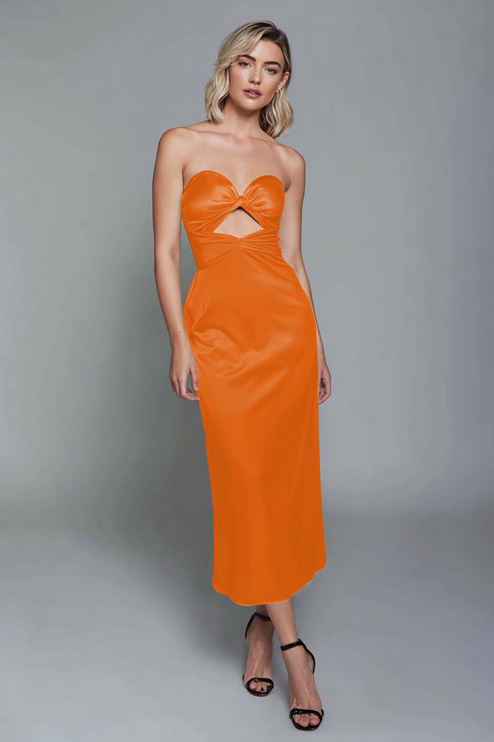 Dark Green Sweetheart Satin Sheath Ankle Length Evening Dress