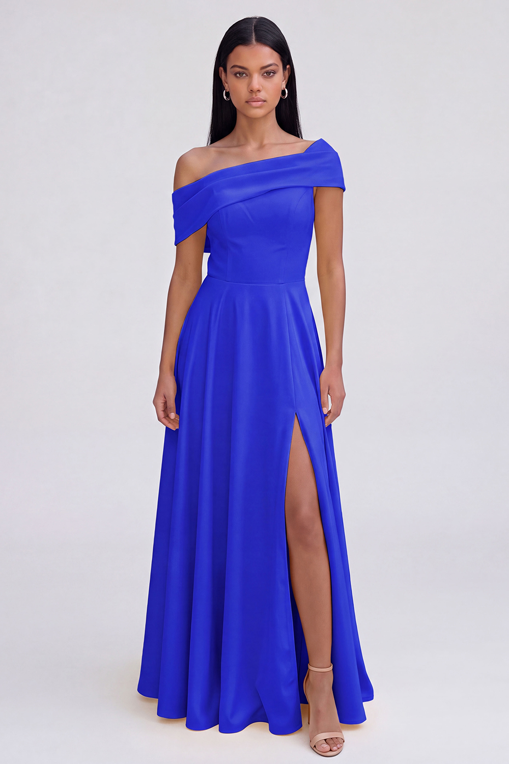 Butter Yellow Off the Shoulder A Line Maxi Beach Wedding Guest Dress with Slit