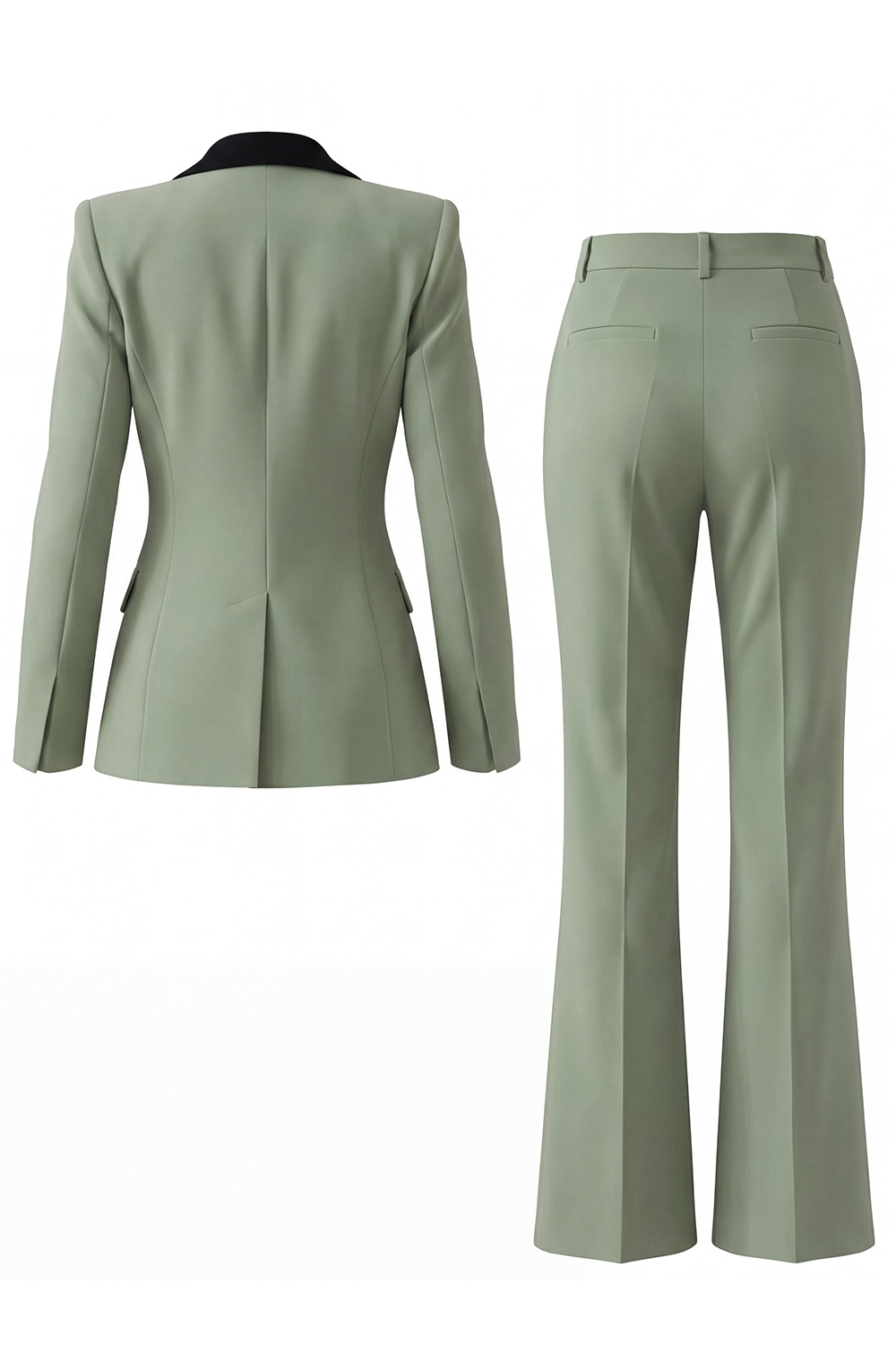 2 Piece Dark Green Slim Fit Peak Lapel Business Suits with Pockets