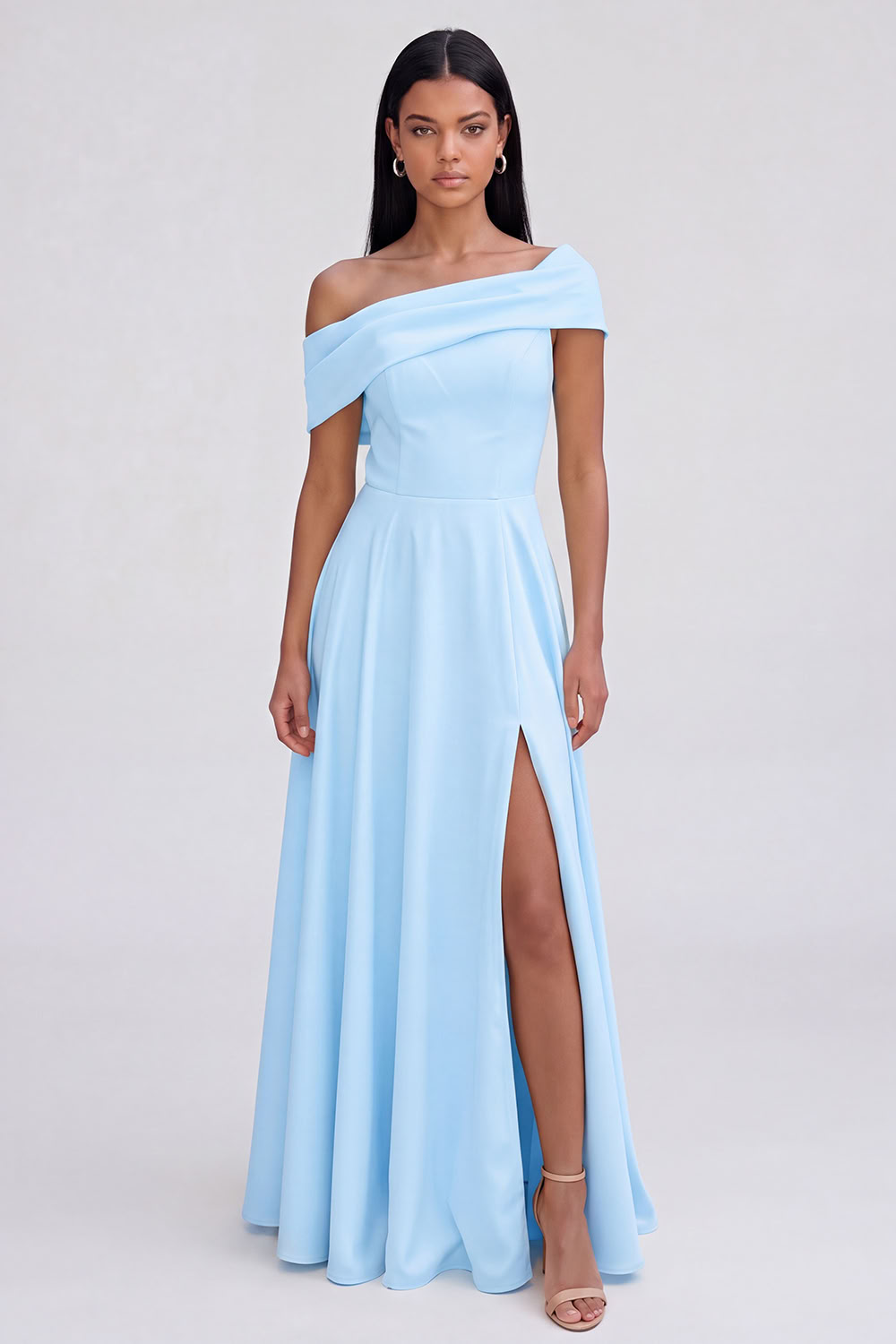 Butter Yellow Off the Shoulder A Line Maxi Beach Wedding Guest Dress with Slit