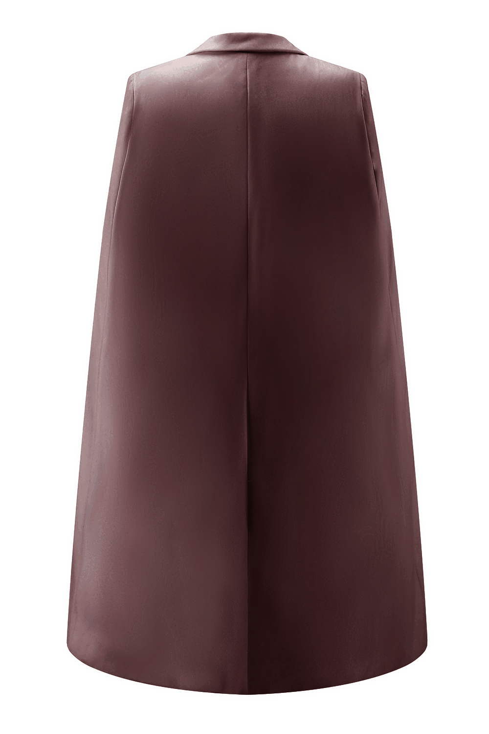 White Satin Peak Lapel Pencil Short Blazer Dress with Cape