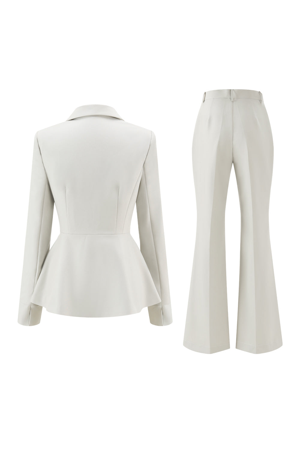 2 Piece Grey Green Satin Notched Lapel Women Prom Suits