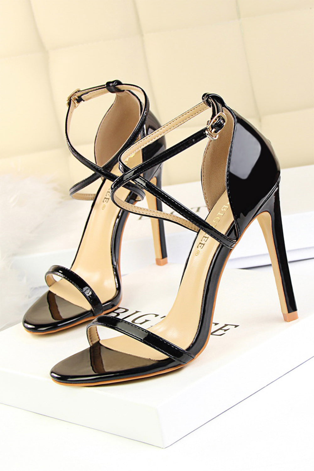 Simple White Stiletto Sandals High Heels for Women