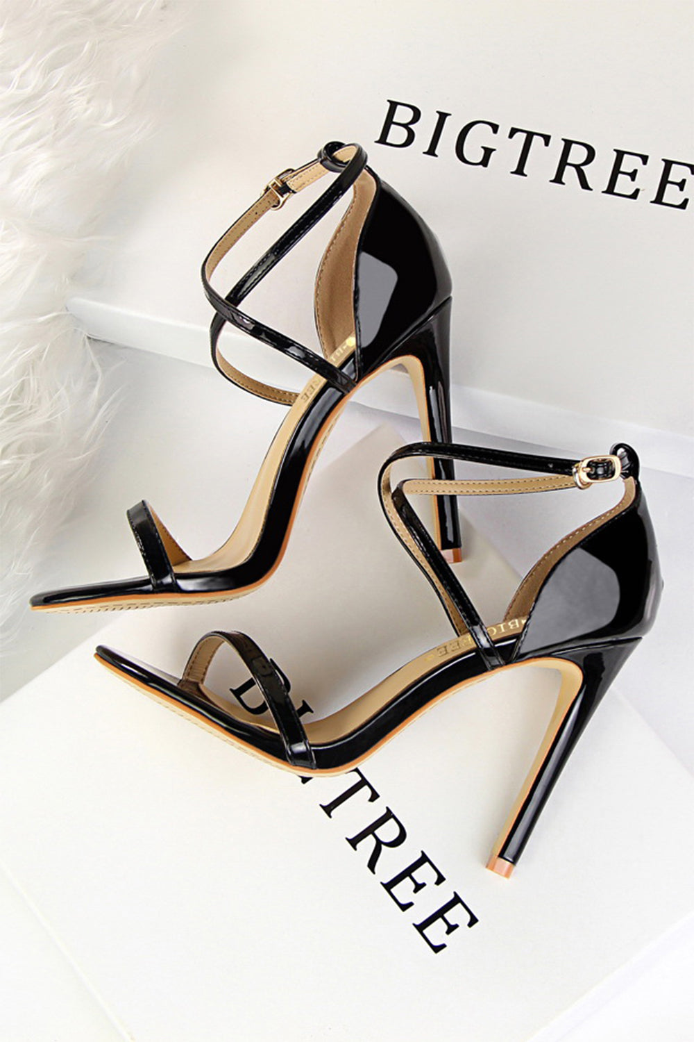 Simple White Stiletto Sandals High Heels for Women