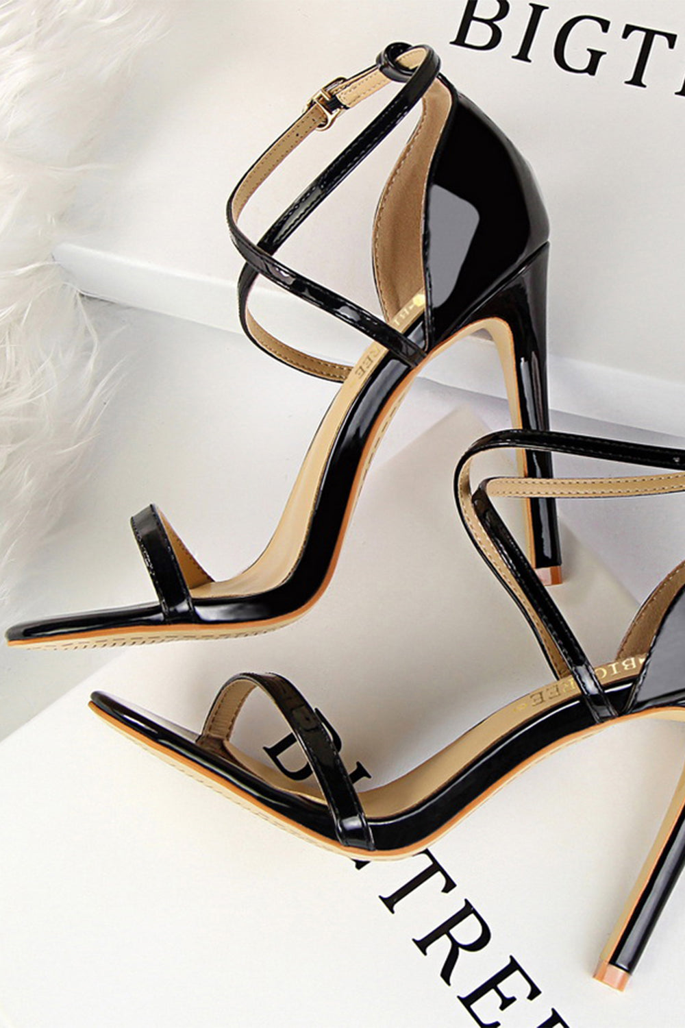 Simple White Stiletto Sandals High Heels for Women