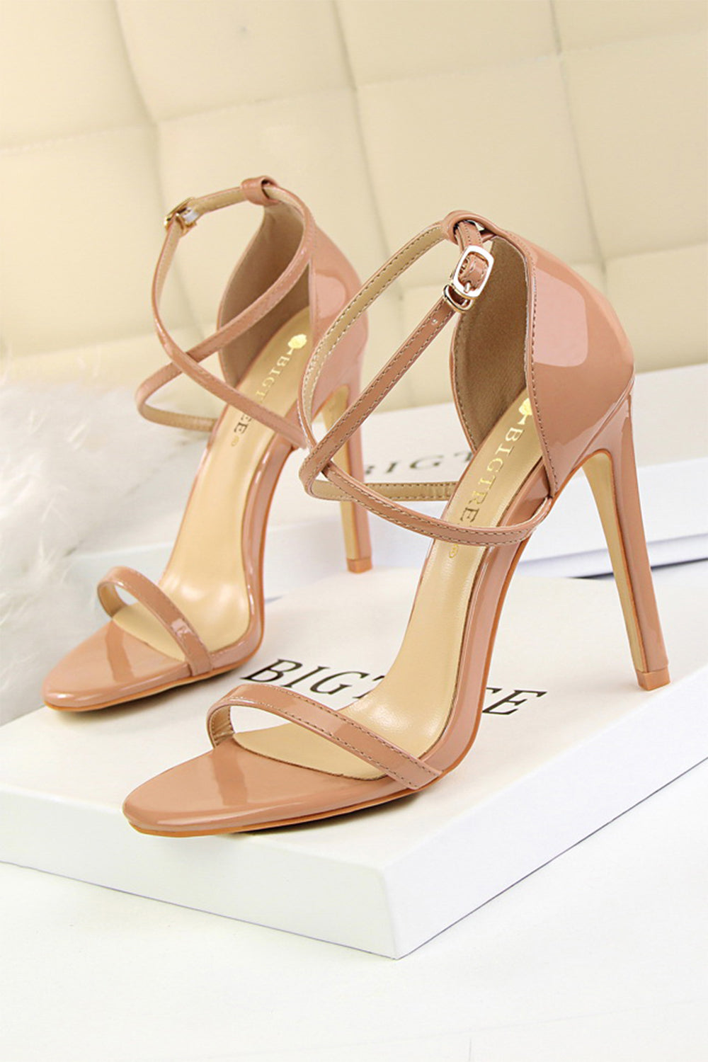 Simple White Stiletto Sandals High Heels for Women