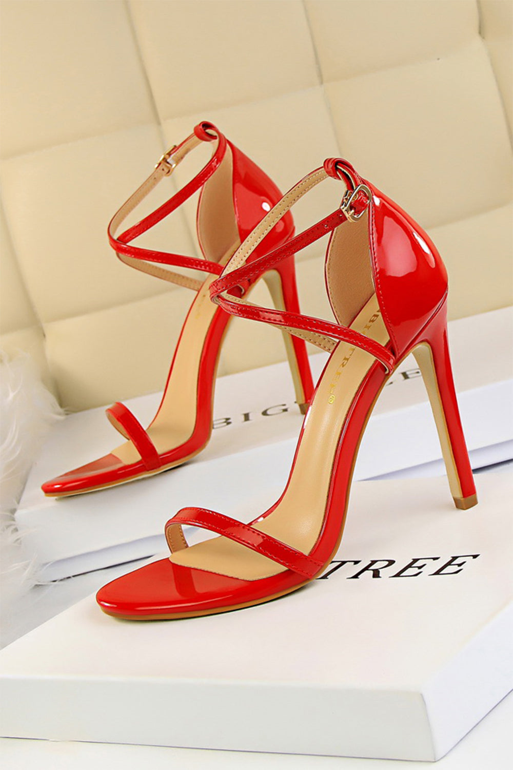 Simple White Stiletto Sandals High Heels for Women