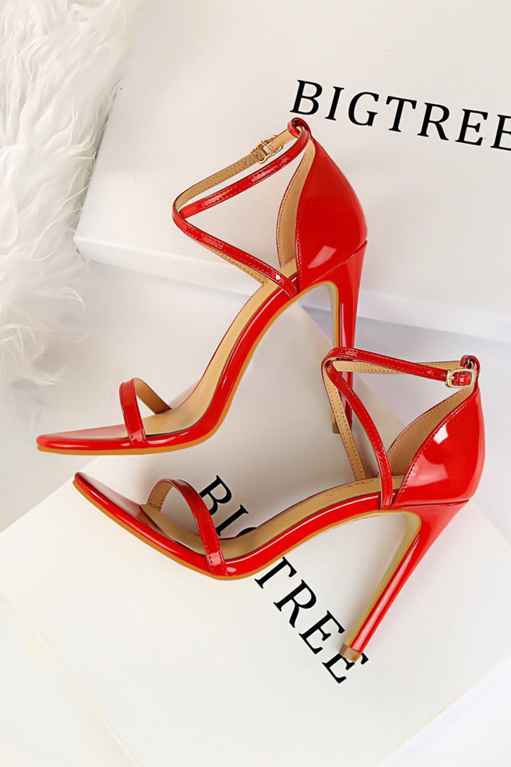 Simple White Stiletto Sandals High Heels for Women