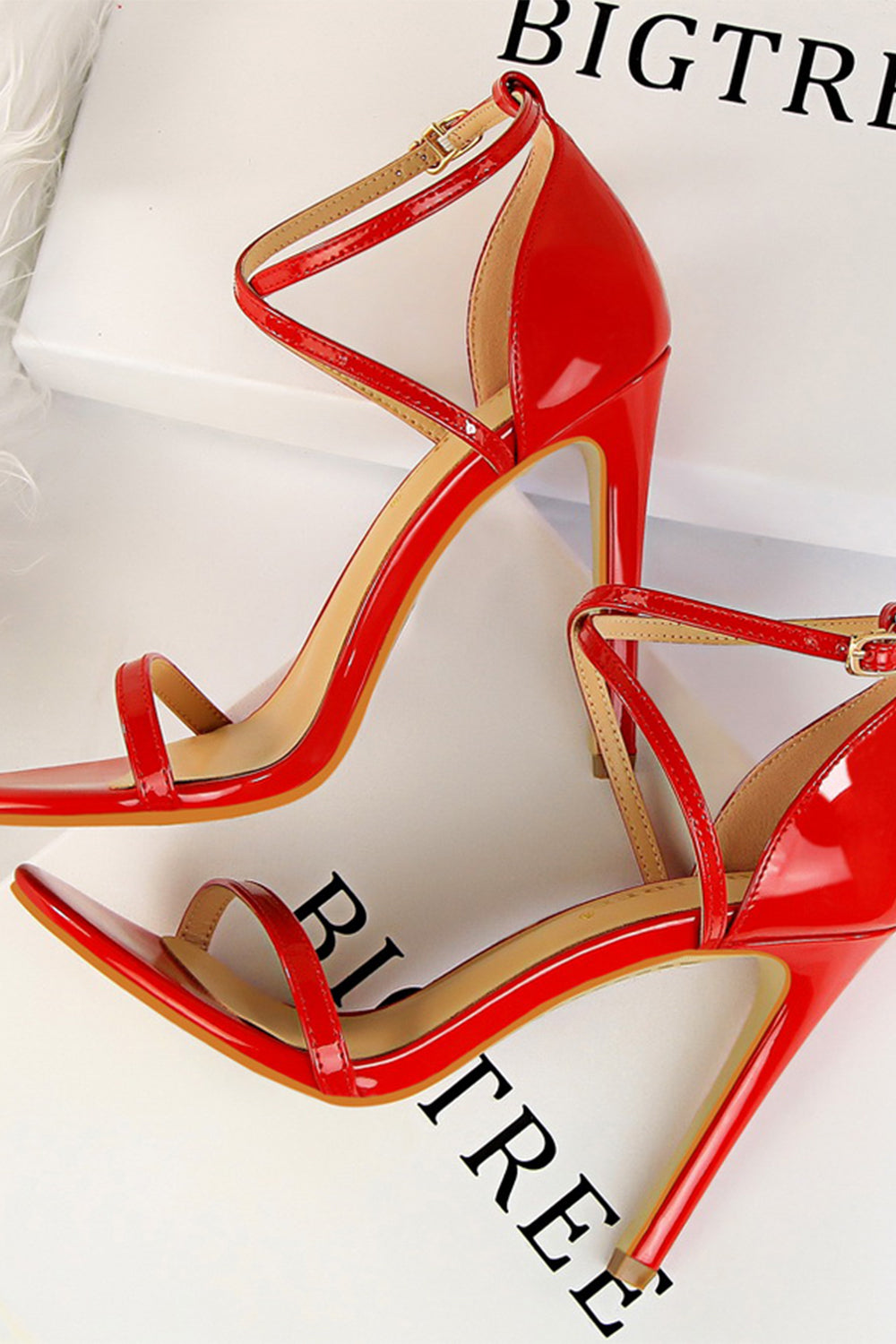 Simple White Stiletto Sandals High Heels for Women