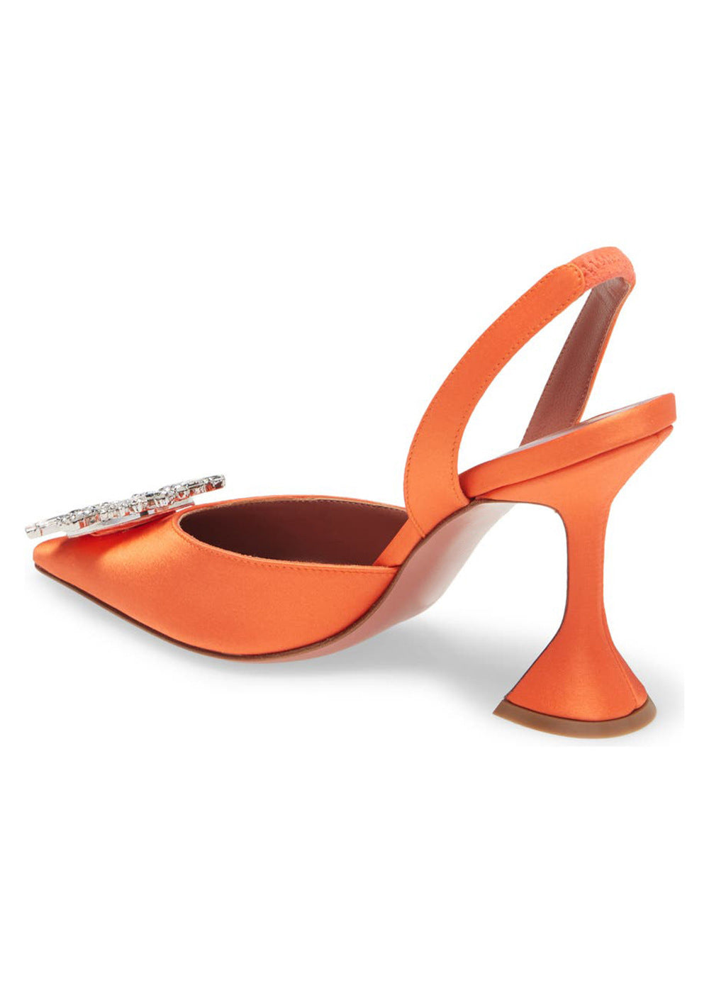 Orange Satin Slingbacks High Heels