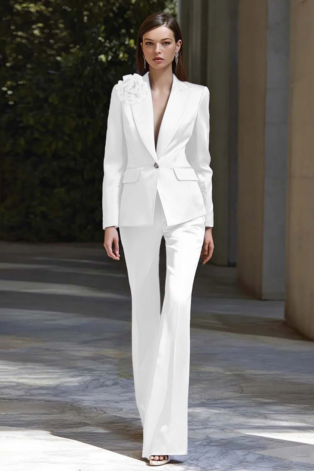 Floral Lilac 2 Piece Peak Lapel Satin Slim Fit Business Suits