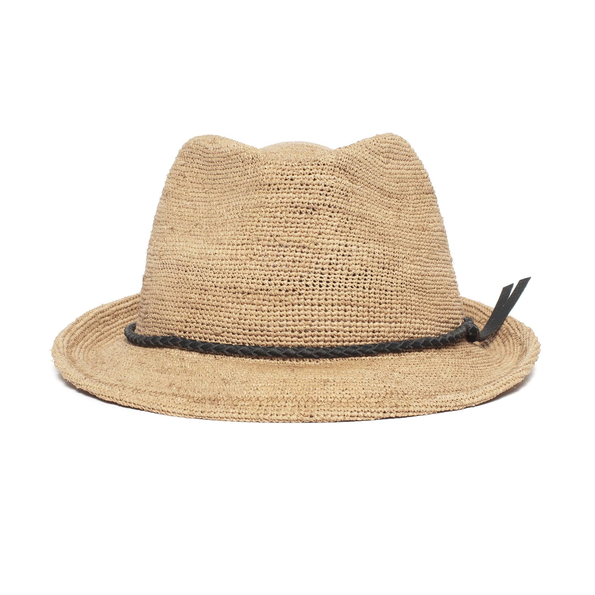 [Brad Pitt same style!]Can be rolls up for packing- Goorin Bros Morning Glory Raffia Straw Trilby Fedora