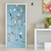 3D Door Stickers Creative Plant Pattern PVC Door Decals Peel and Stick