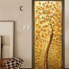 3D Door Stickers Creative Plant Pattern PVC Door Decals Peel and Stick