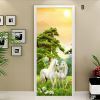 3D Door Wallpaper Peel and Stick Animals Self Adhesive 3D Door Stickers
