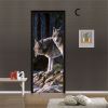 3D Door Stickers Simulation Animal PVC Door Decals Peel and Stick