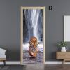 3D Door Stickers Simulation Animal PVC Door Decals Peel and Stick