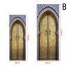 3D Door Stickers European Classic Room Elevator Door Decals Peel and Stick