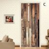 European 3D Door Stickers Landscape Simulation Wooden Door PVC Peel and Stick Door Murals