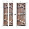European 3D Door Stickers Landscape Simulation Wooden Door PVC Peel and Stick Door Murals