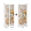 3D Door Wallpaper Peel and Stick Golden Flowers Self Adhesive 3D Door Stickers