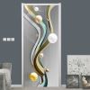 3D Door Wallpaper Peel and Stick Line Beads Self Adhesive 3D Door Stickers