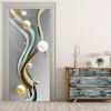 3D Door Wallpaper Peel and Stick Line Beads Self Adhesive 3D Door Stickers