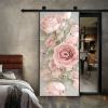 3D Door Wallpaper Peel and Stick Pink Rose Self Adhesive 3D Door Sticker