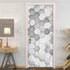 3D Door Stickers Rhombus Geometric Mosaic PVC Peel and Stick Door Murals
