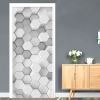 3D Door Stickers Rhombus Geometric Mosaic PVC Peel and Stick Door Murals