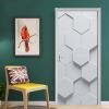 3D Door Stickers Rhombus Geometric Mosaic PVC Peel and Stick Door Murals
