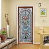 3D Door Stickers Geometric Pattern PVC Peel and Stick Door Murals