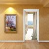 3D Door Wallpaper Peel and Stick Seaside Balcony Corridor Self Adhesive 3D Door Stickers