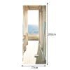 3D Door Wallpaper Peel and Stick Seaside Balcony Corridor Self Adhesive 3D Door Stickers