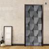 3D Door Wallpaper Peel and Stick Gray Polygon Self Adhesive 3D Door Stickers 77*200cm