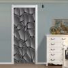3D Door Wallpaper Peel and Stick Gray Polygon Self Adhesive 3D Door Stickers 77*200cm
