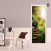 3D Door Stickers European Style PVC Peel and Stick Door Murals