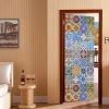 3D Door Stickers Creative Geometric Pattern PVC Peel and Stick Door Murals