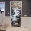 3D Door Wallpaper Peel and Stick Stream Water Scenery Self Adhesive 3D Door Stickers