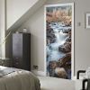 3D Door Wallpaper Peel and Stick Stream Water Scenery Self Adhesive 3D Door Stickers