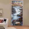 3D Door Wallpaper Peel and Stick Stream Water Scenery Self Adhesive 3D Door Stickers