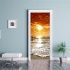 3D Door Stickers Dusk Scenery Door Decals Peel and Stick